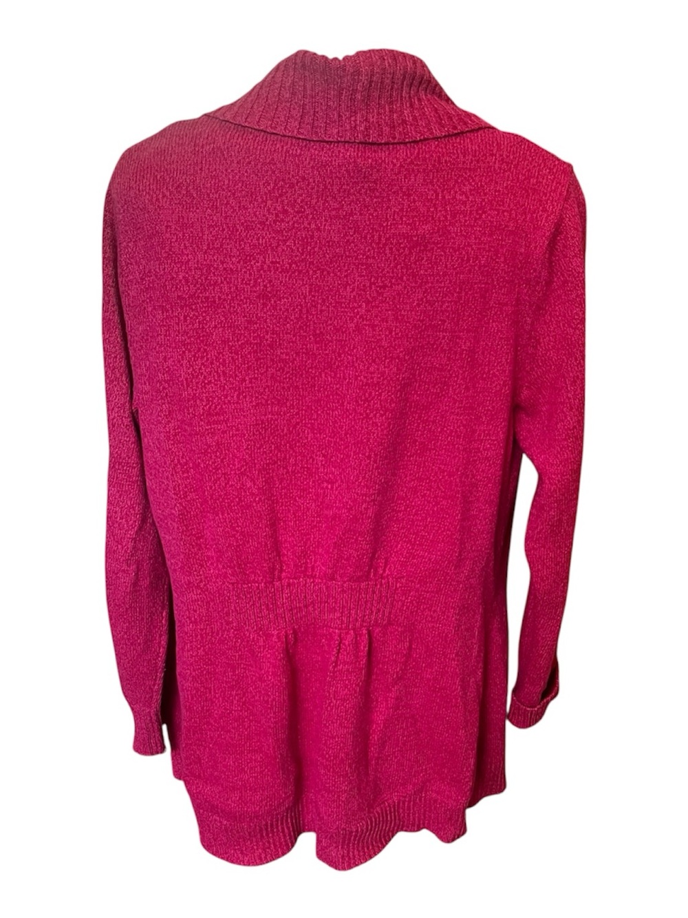 L.L. Bean Open-Front Magenta Pink Shawl Collar Cardigan size M - Picture 2 of 7